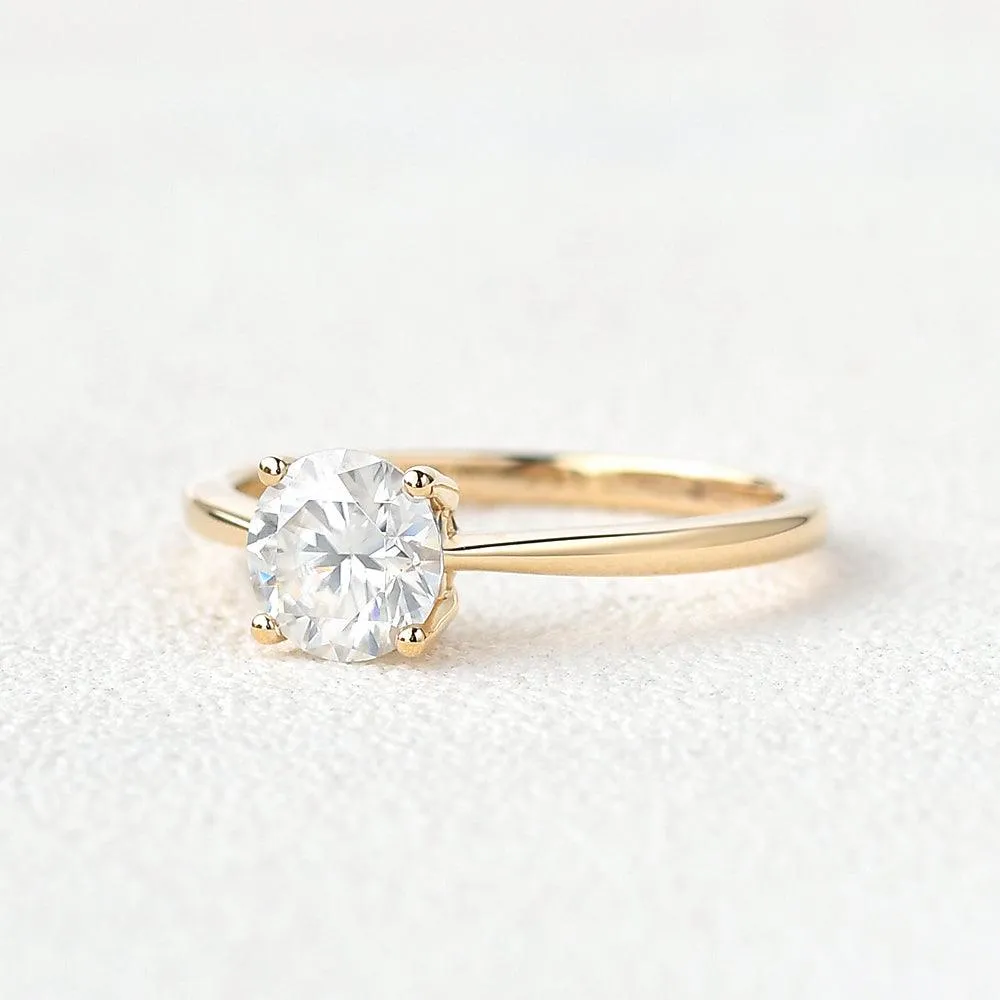 1.0ct Classic 4 Prongs Yellow Gold Ring