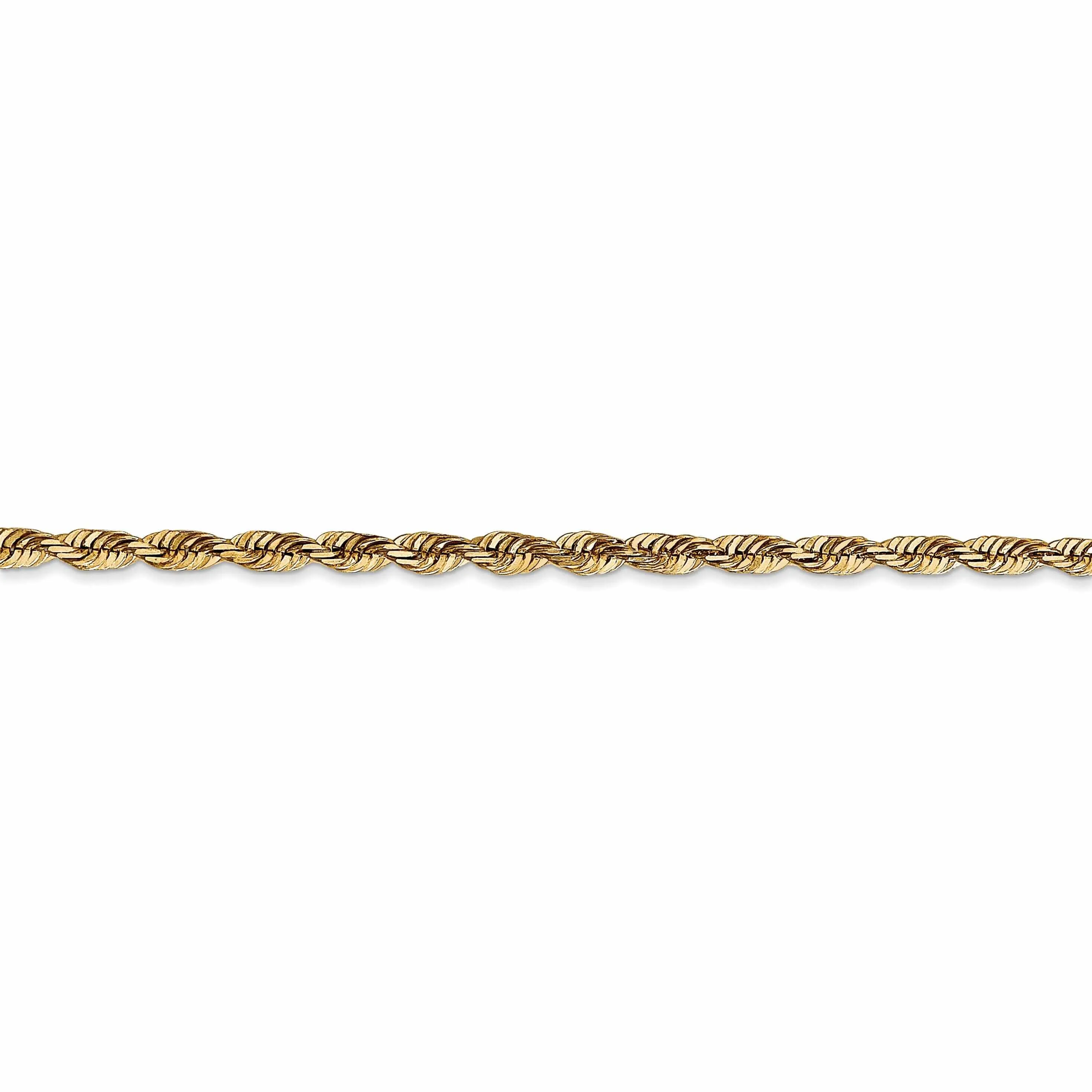 10k Yellow Gold 2.8mm D.C Lightweight Rope Chain