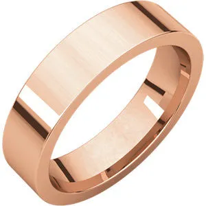 14 K Rose 5mm Flat Comfort Fit Band