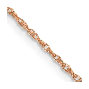 14K Rose Gold Baby Rope with Spring Ring Clasp Chain Necklace