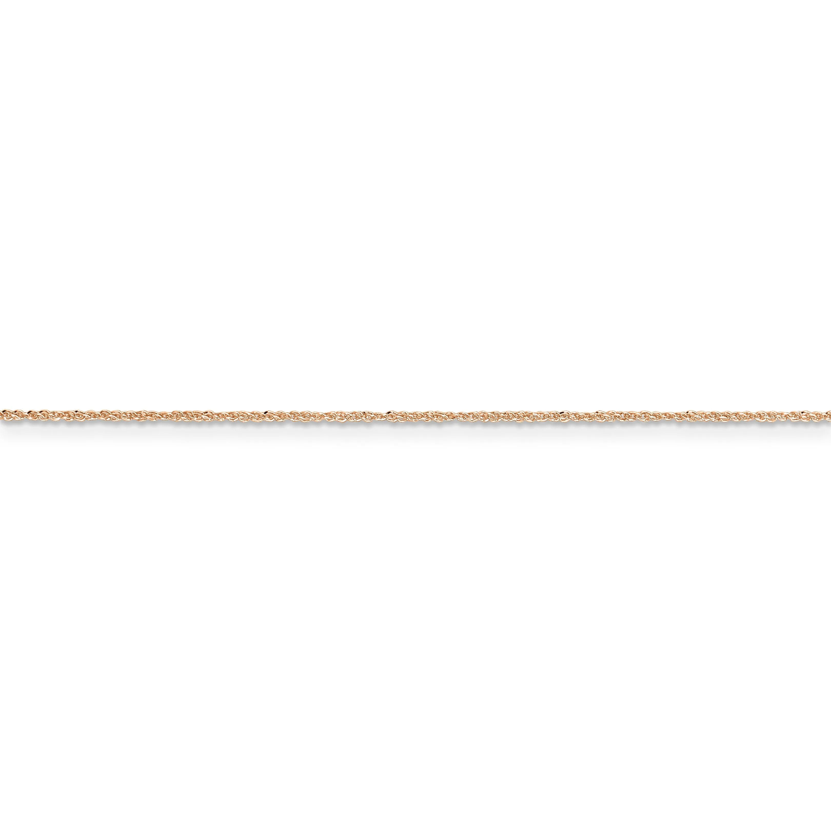 14K Rose Gold Polished 0.70mm Solid Ropa Chain