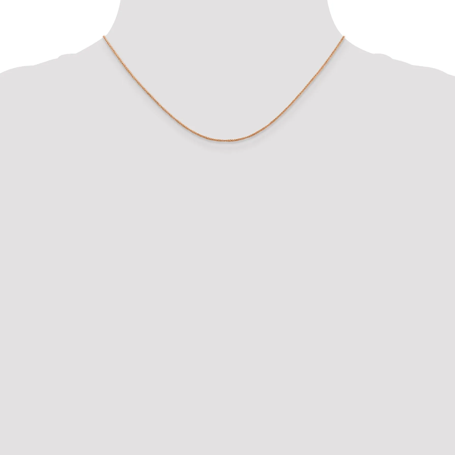 14K Rose Gold Polished 0.70mm Solid Ropa Chain