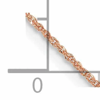 14K Rose Gold Polished 0.70mm Solid Ropa Chain