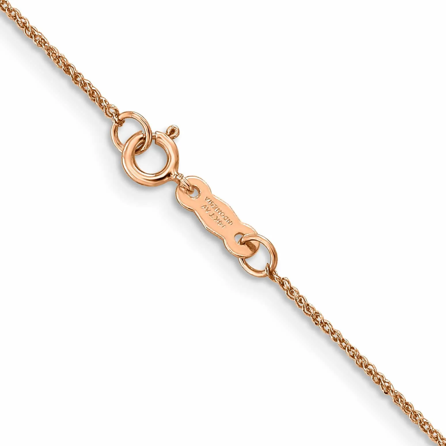 14K Rose Gold Polished 0.70mm Solid Ropa Chain