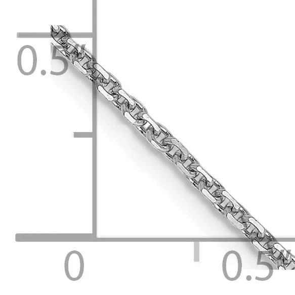 14k White Gold 1.30mm Solid D.C Cable Chain