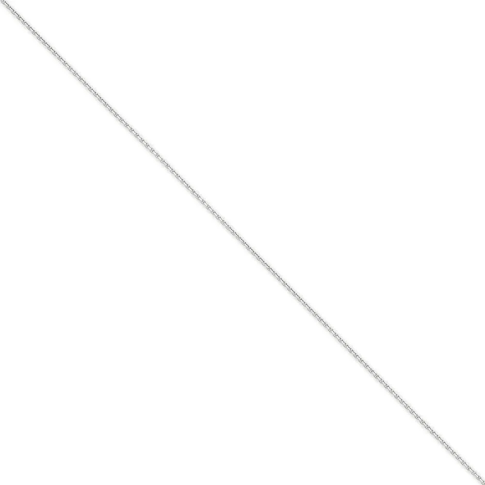 14k White Gold 1.30mm Solid D.C Cable Chain