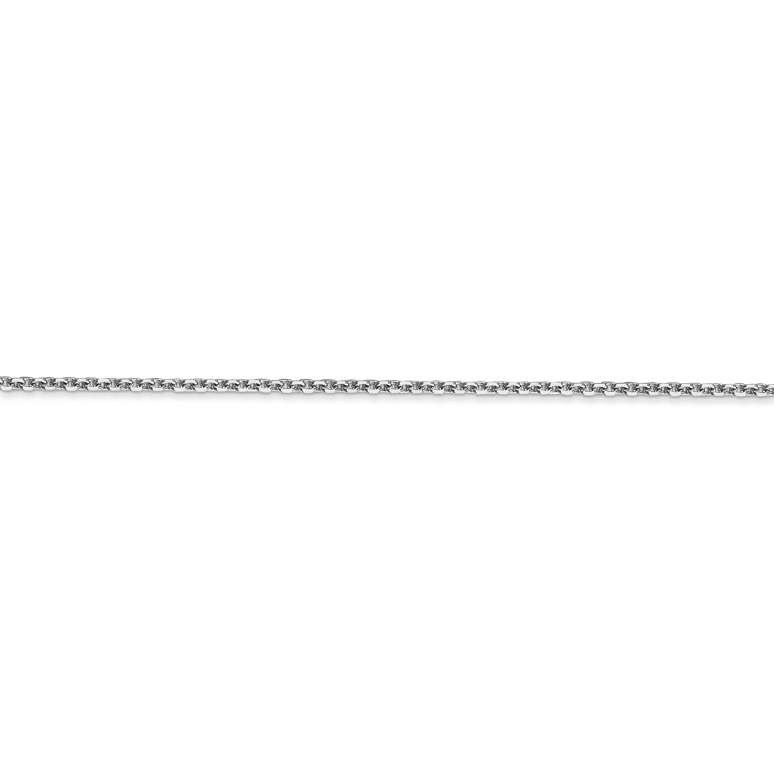 14k White Gold 1.30mm Solid D.C Cable Chain