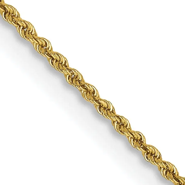 14k Yellow Gold 1.50mm Handmade Rope Chain