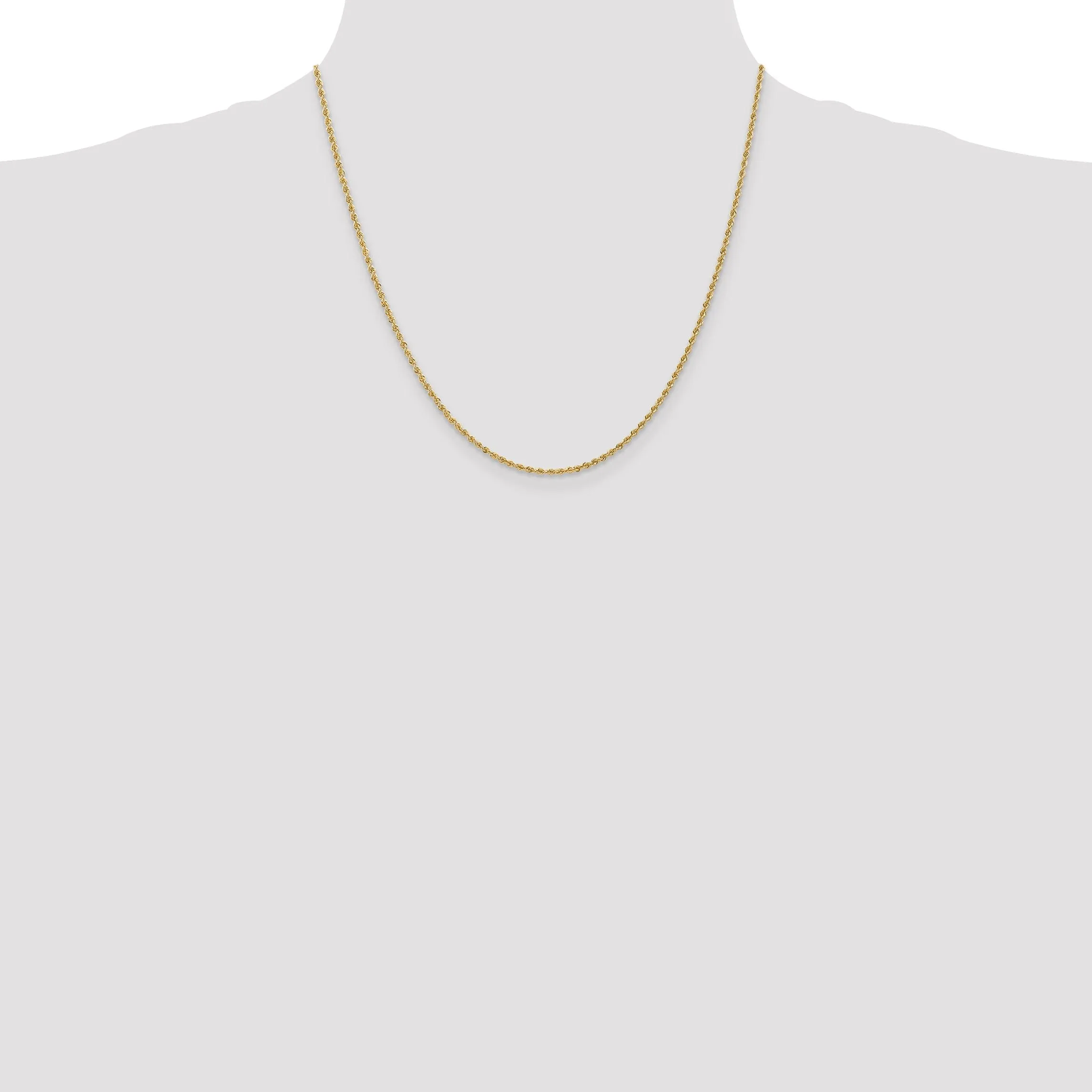 14k Yellow Gold 1.50mm Handmade Rope Chain