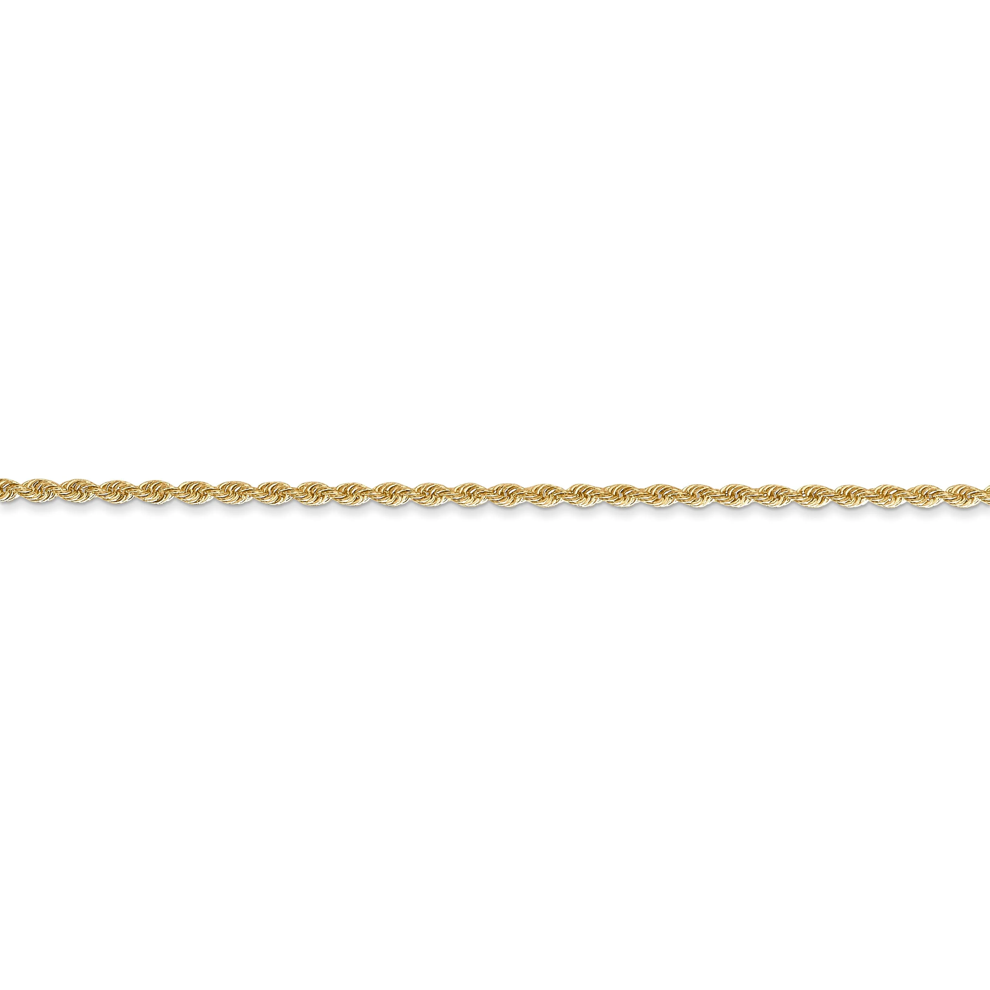 14k Yellow Gold 1.50mm Handmade Rope Chain