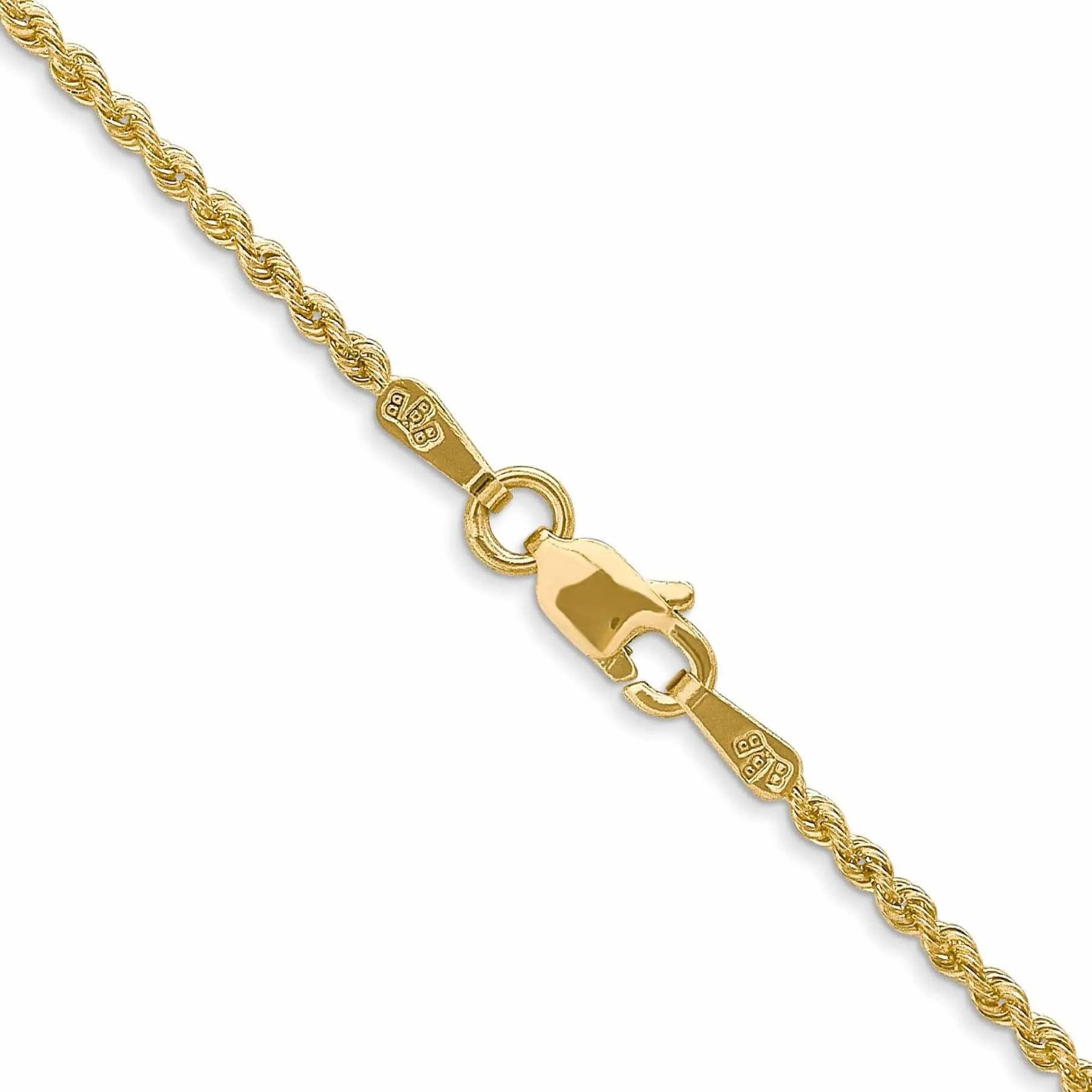 14k Yellow Gold 1.50mm Handmade Rope Chain