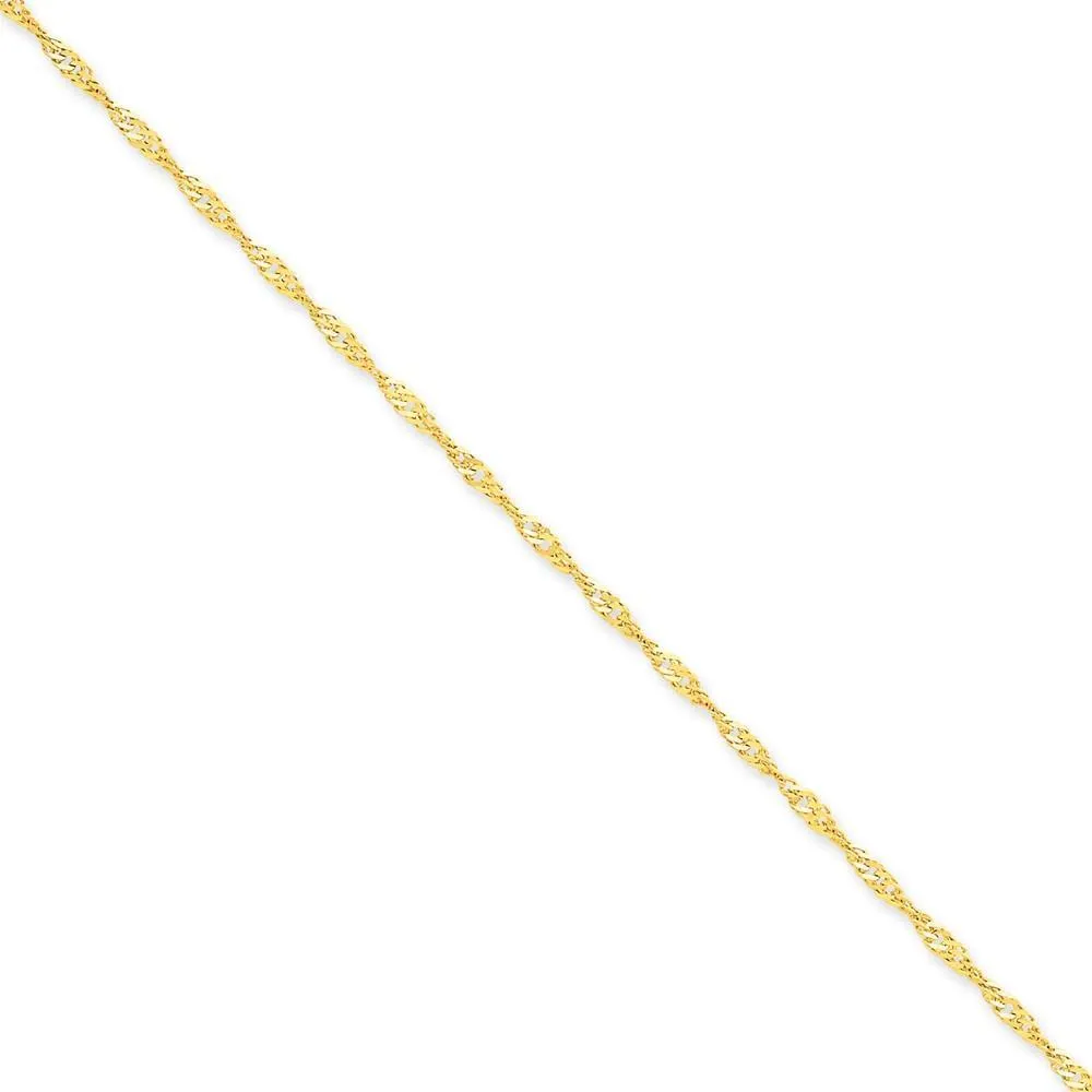 14k Yellow Gold 2.00m Polished Singapore Chain