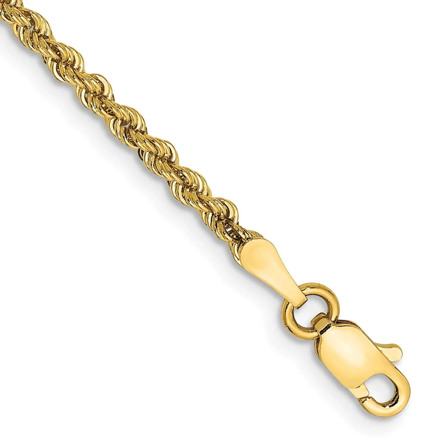 14k Yellow Gold 2.25mm Handmade Rope Chain