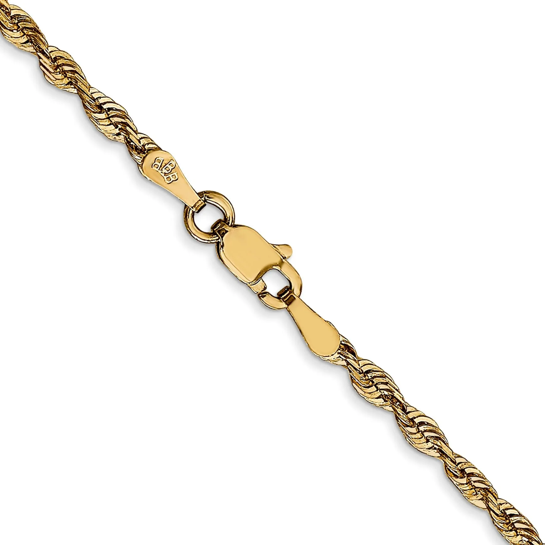 14k Yellow Gold 2.50mm DC ExtraLight Rope Chain