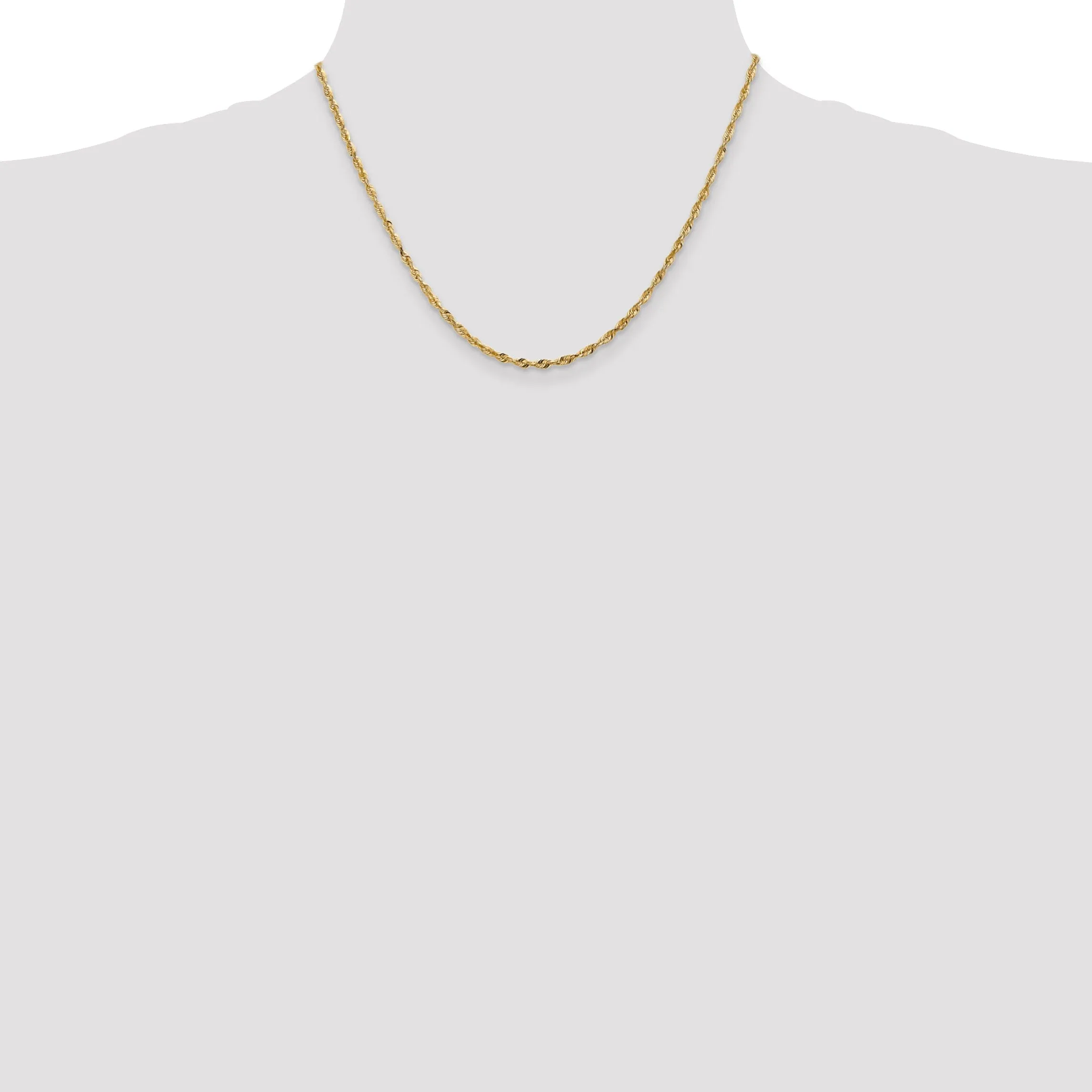 14k Yellow Gold 2.50mm DC ExtraLight Rope Chain