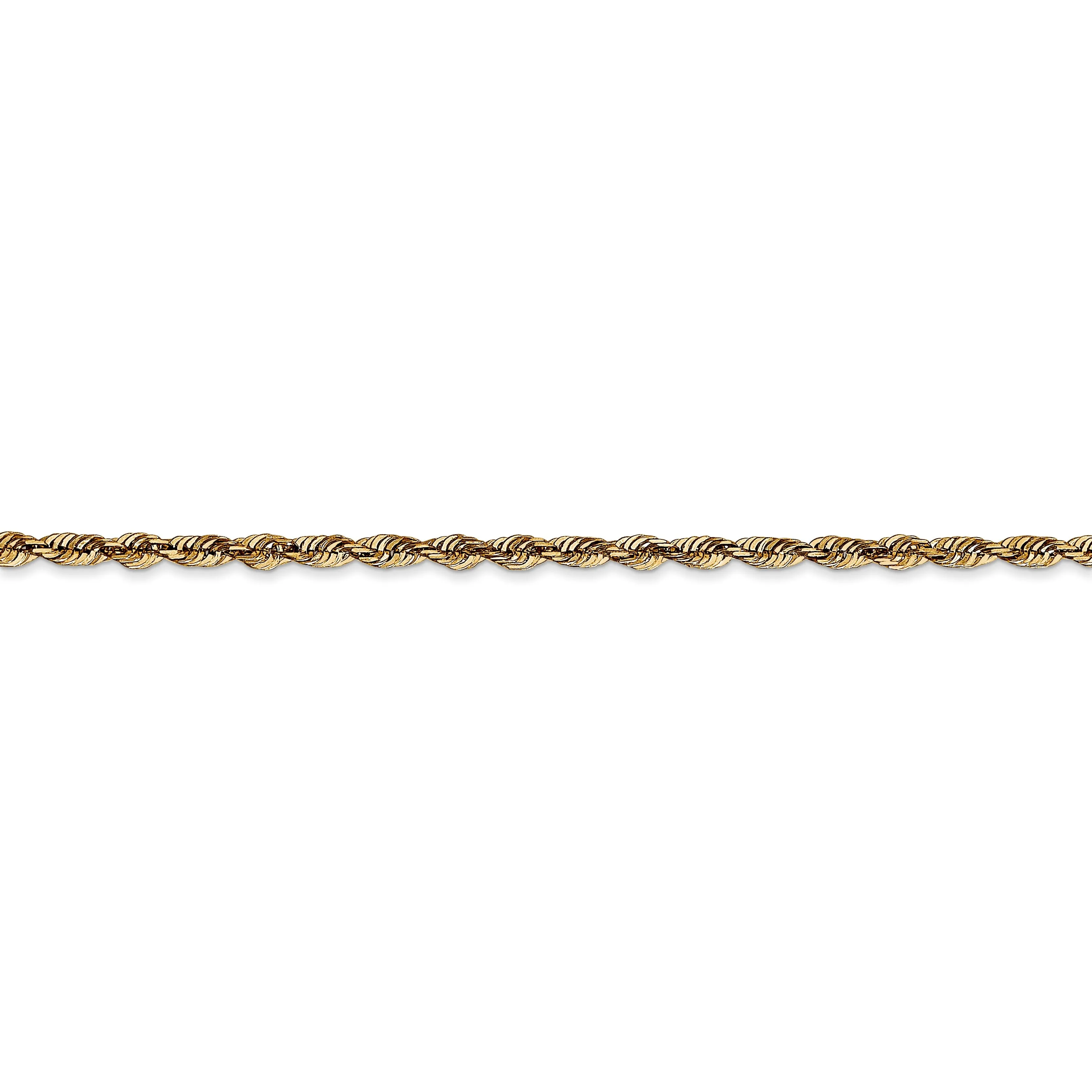 14k Yellow Gold 2.50mm DC ExtraLight Rope Chain