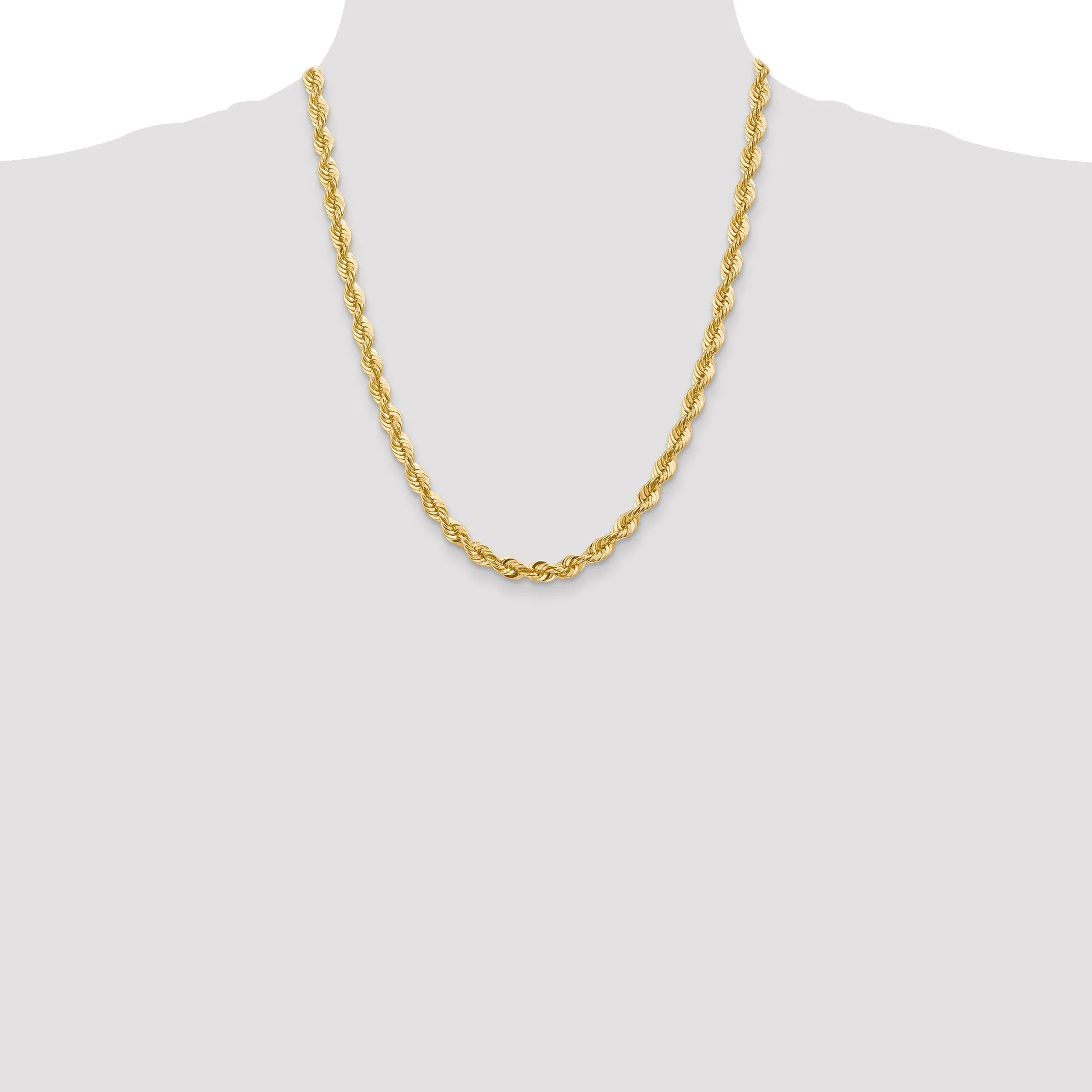 14k Yellow Gold 6.00-mm Handmade Rope Chain