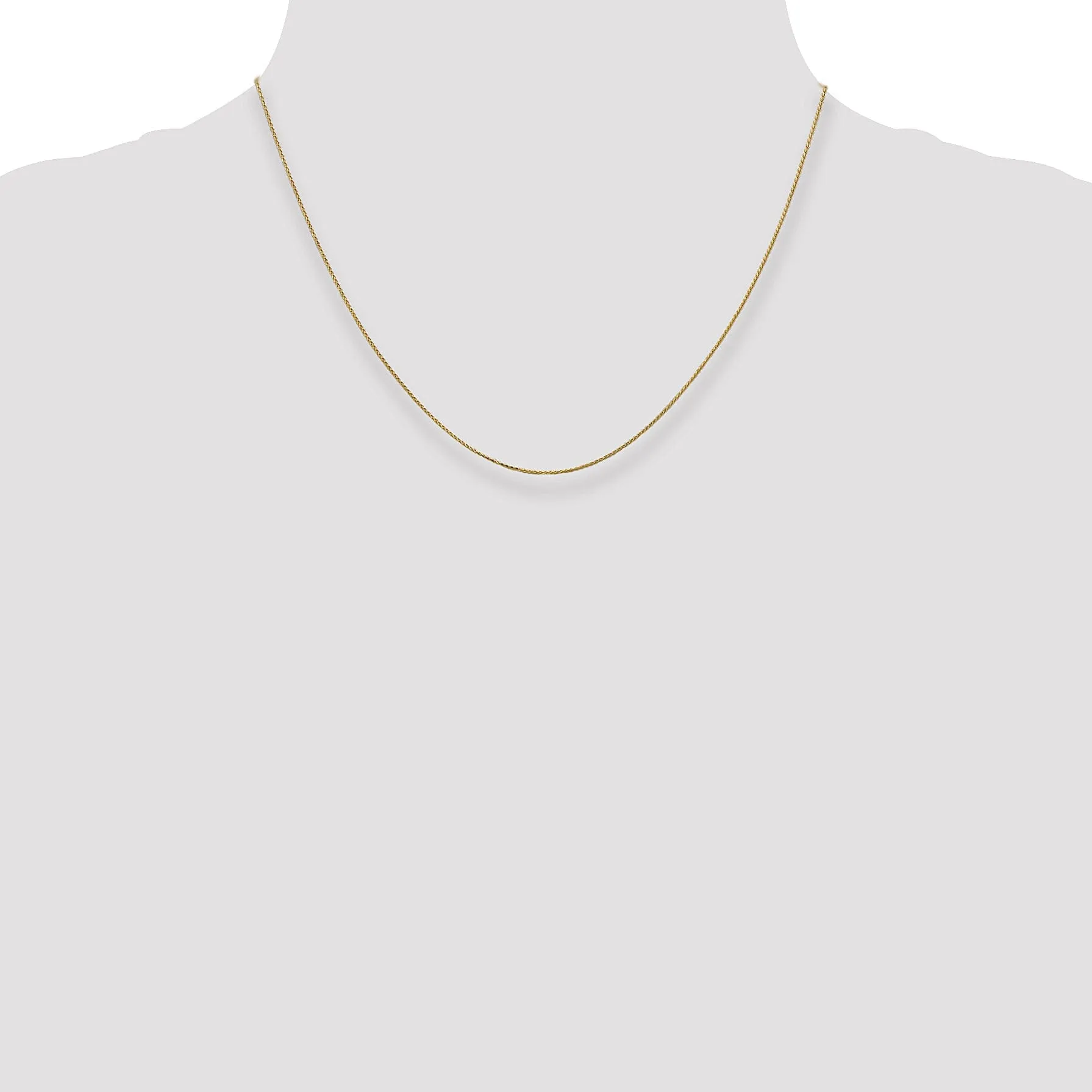 14k Yellow Gold .65mm Spiga Wheat Pendant Chain