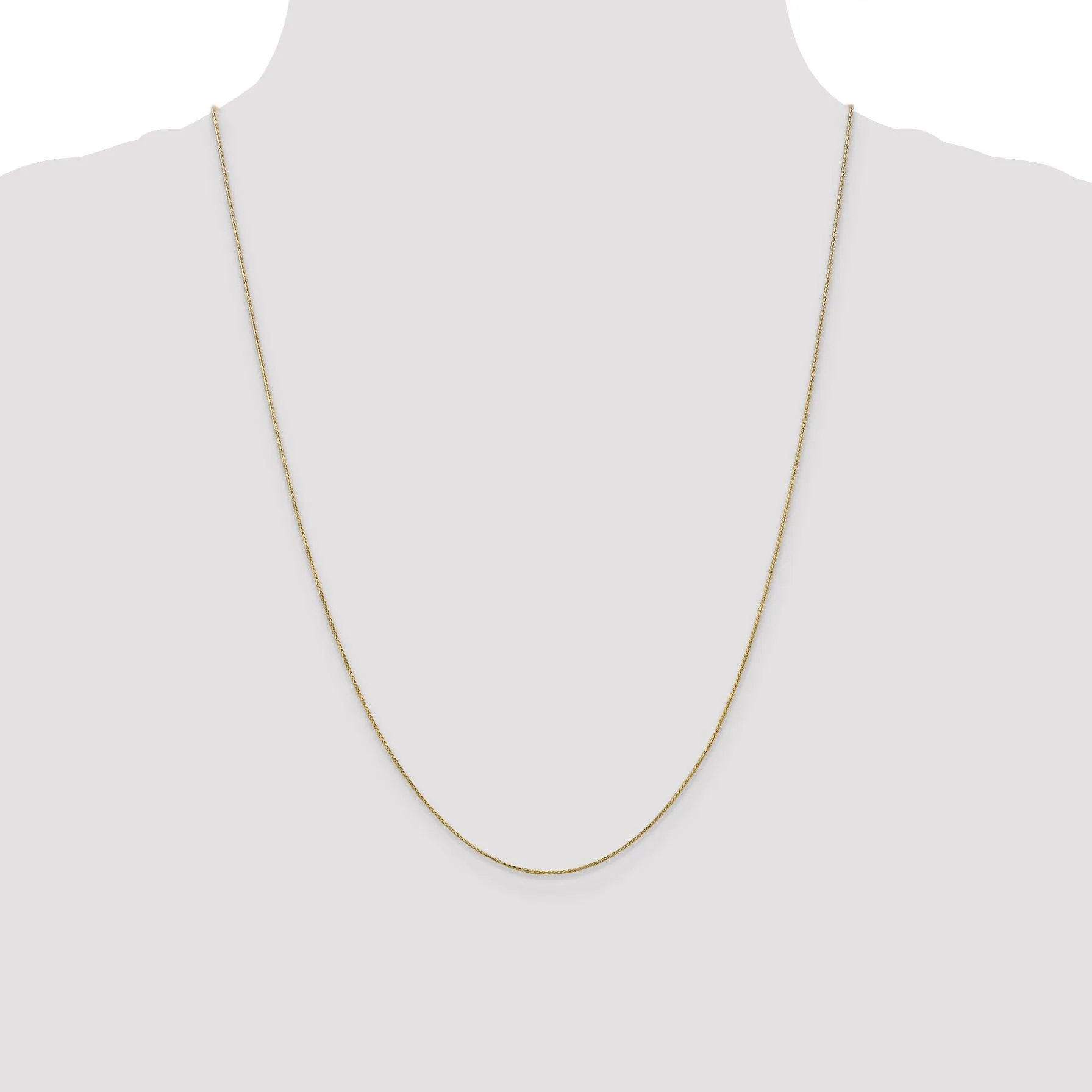 14k Yellow Gold .65mm Spiga Wheat Pendant Chain