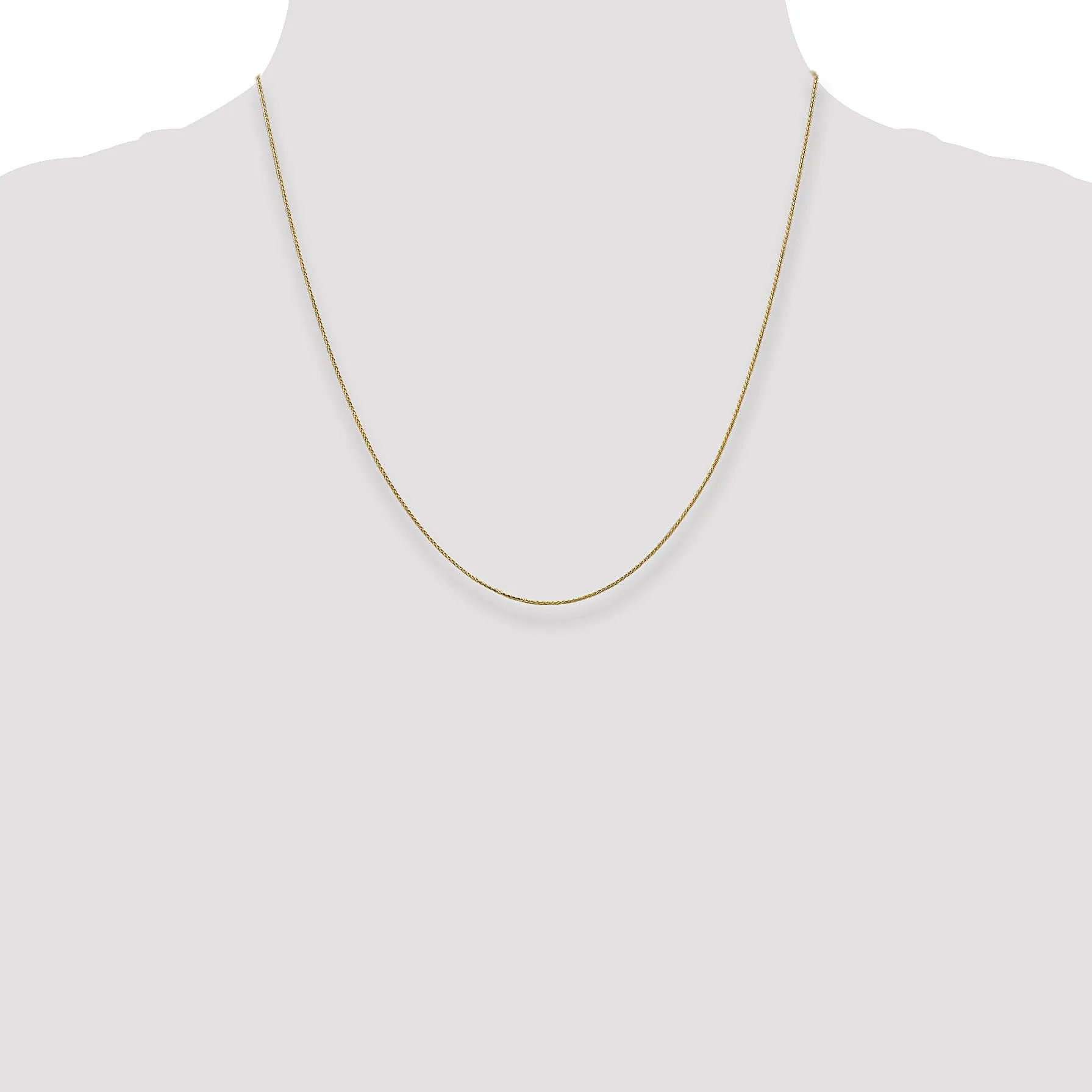 14k Yellow Gold .65mm Spiga Wheat Pendant Chain