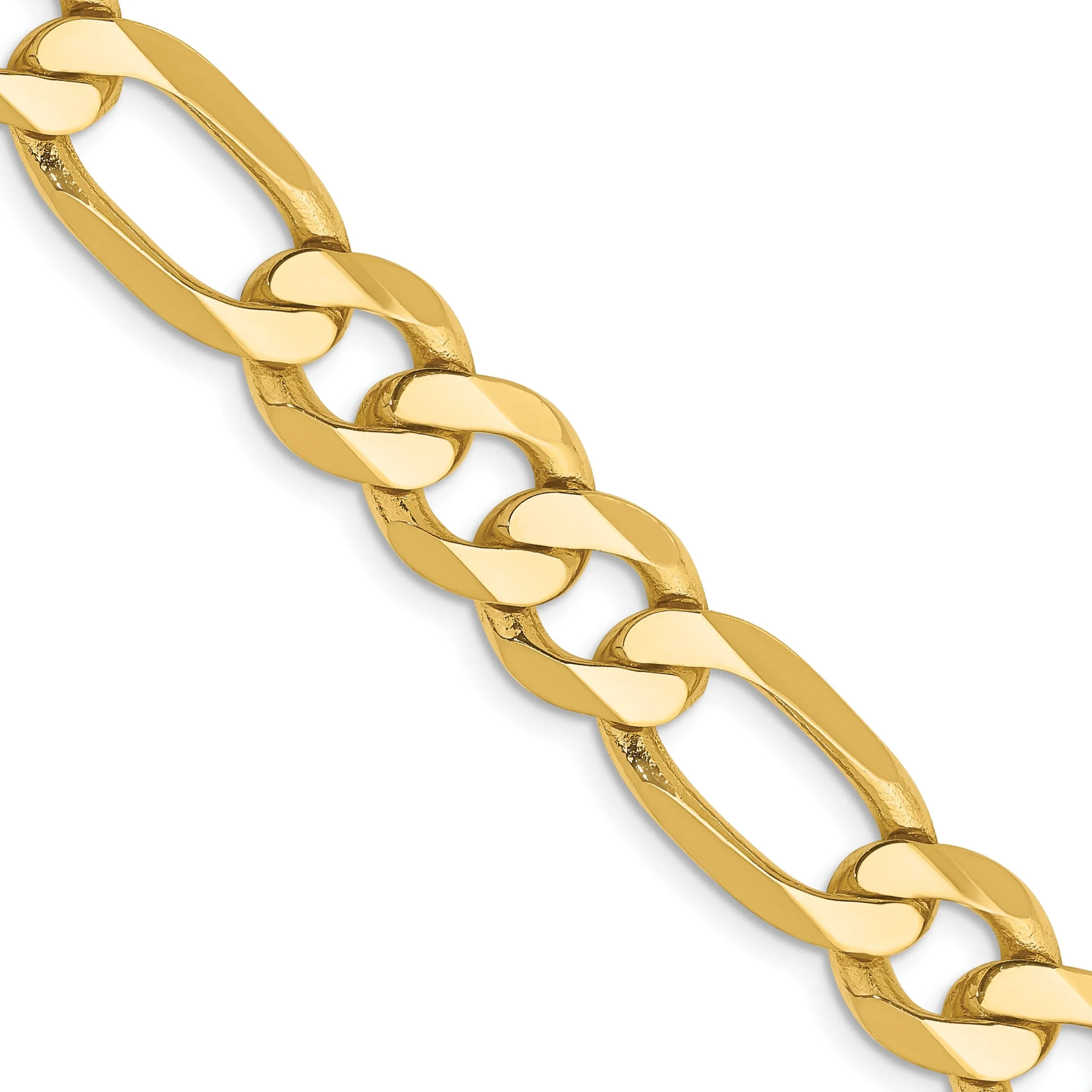 14k Yellow Gold 8.75-mm Flat Solid Figaro Chain