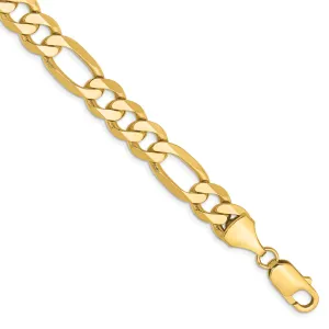 14k Yellow Gold 8.75-mm Flat Solid Figaro Chain