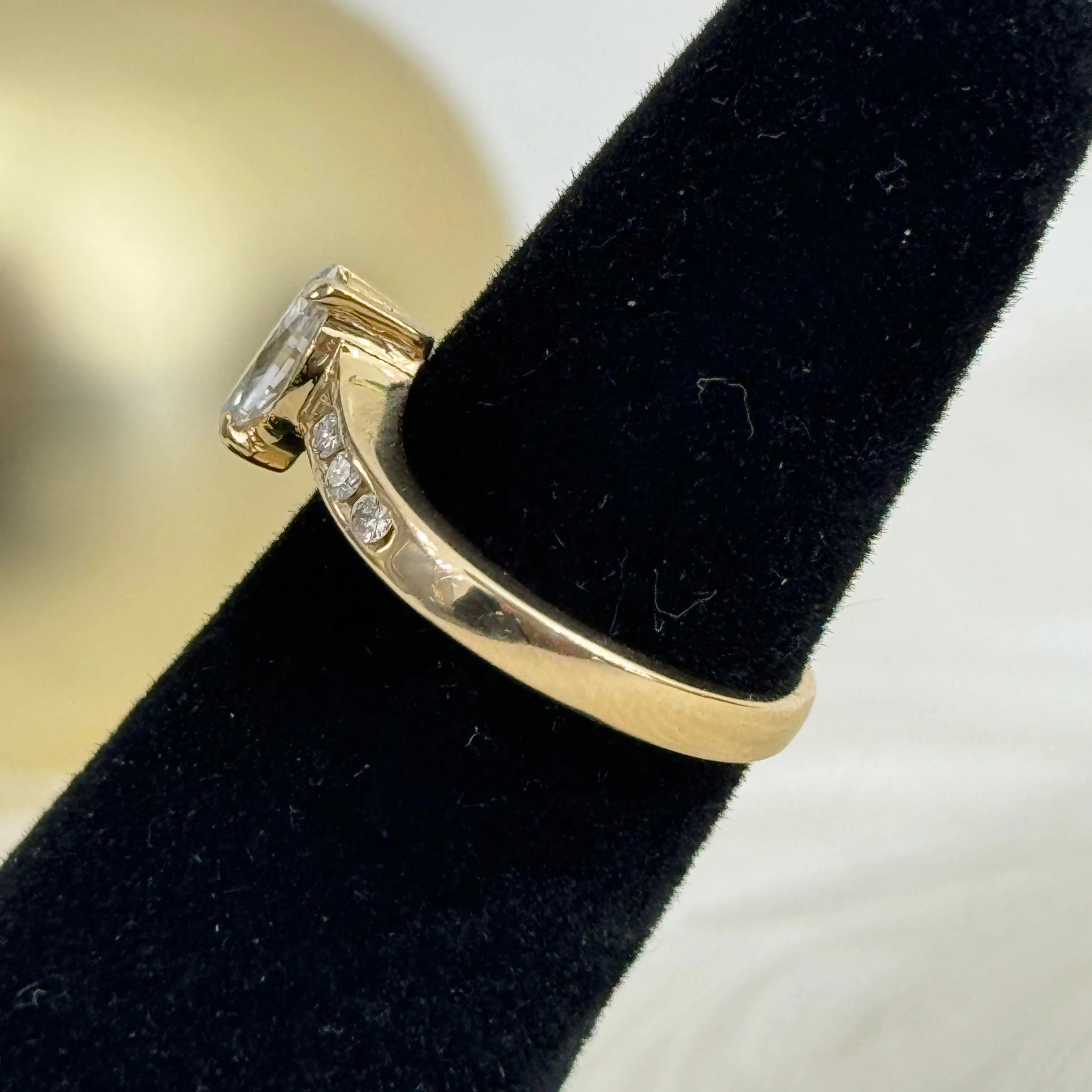 14K Yellow Gold Diamond Fashion Engagement Ring Ct Dia / 2.8gr / Size 5