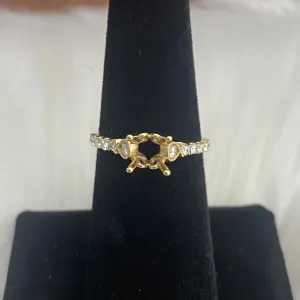 14K Yellow Gold Diamond Fashion Wedding Setting No Stone Engagement Ring 0.40Ct Dia / 2.5gr / Size 6