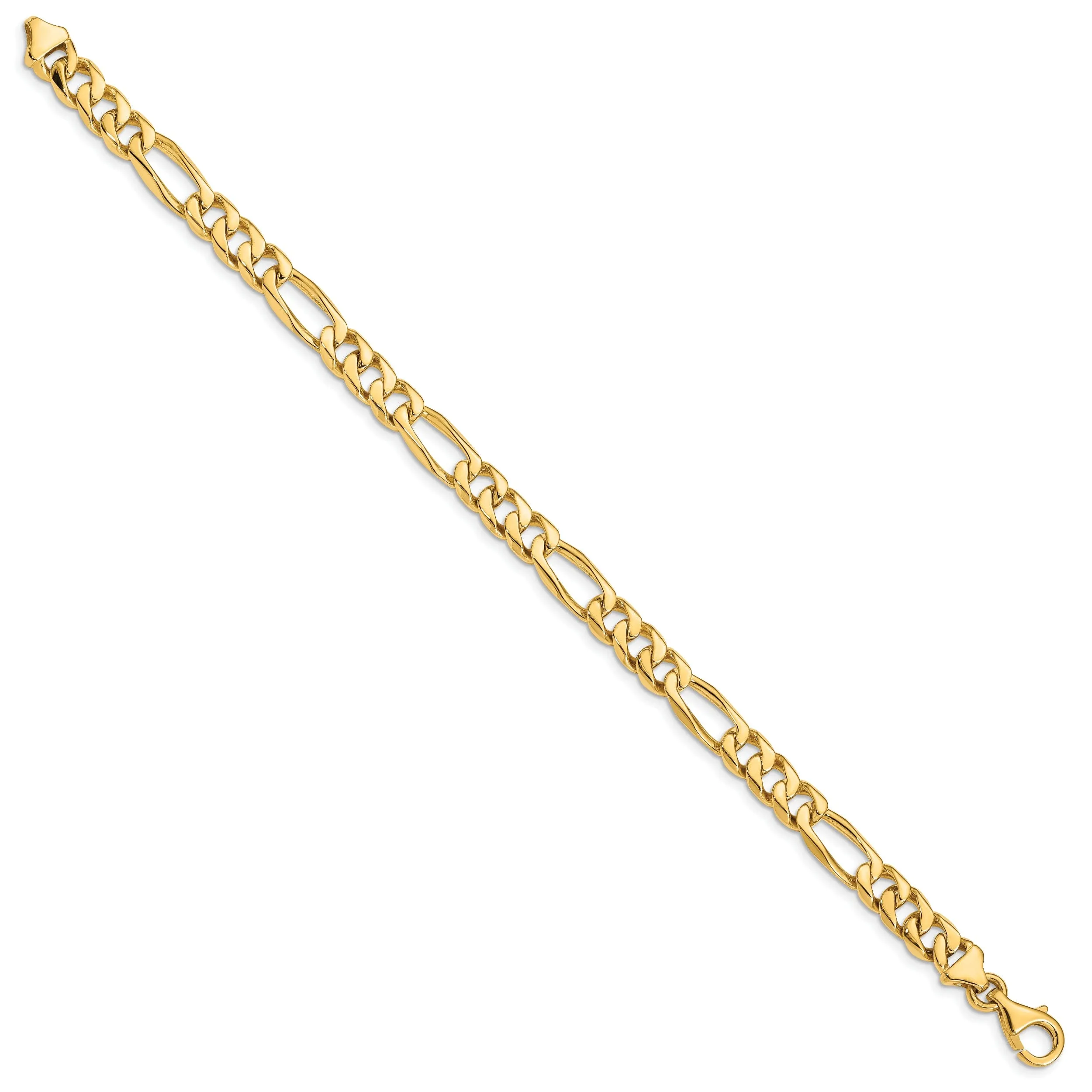 14k Yellow Gold Solid 7.00mm Figaro Link Chain