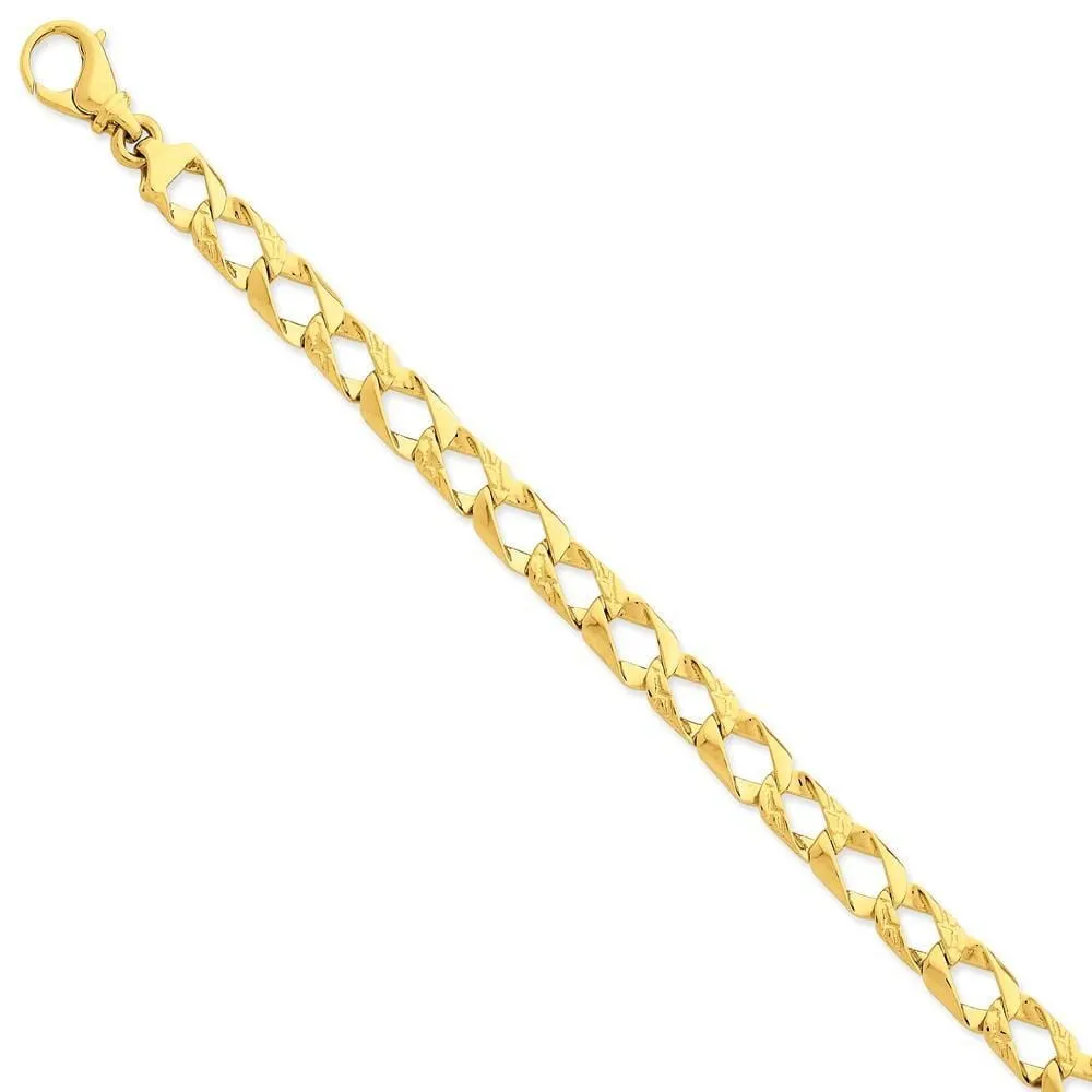 14k Yellow Gold Solid 8.65mm Fancy Link Chain