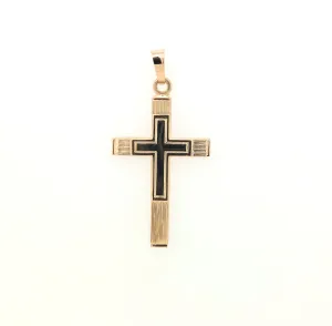 14KY Cross Pendant 1in