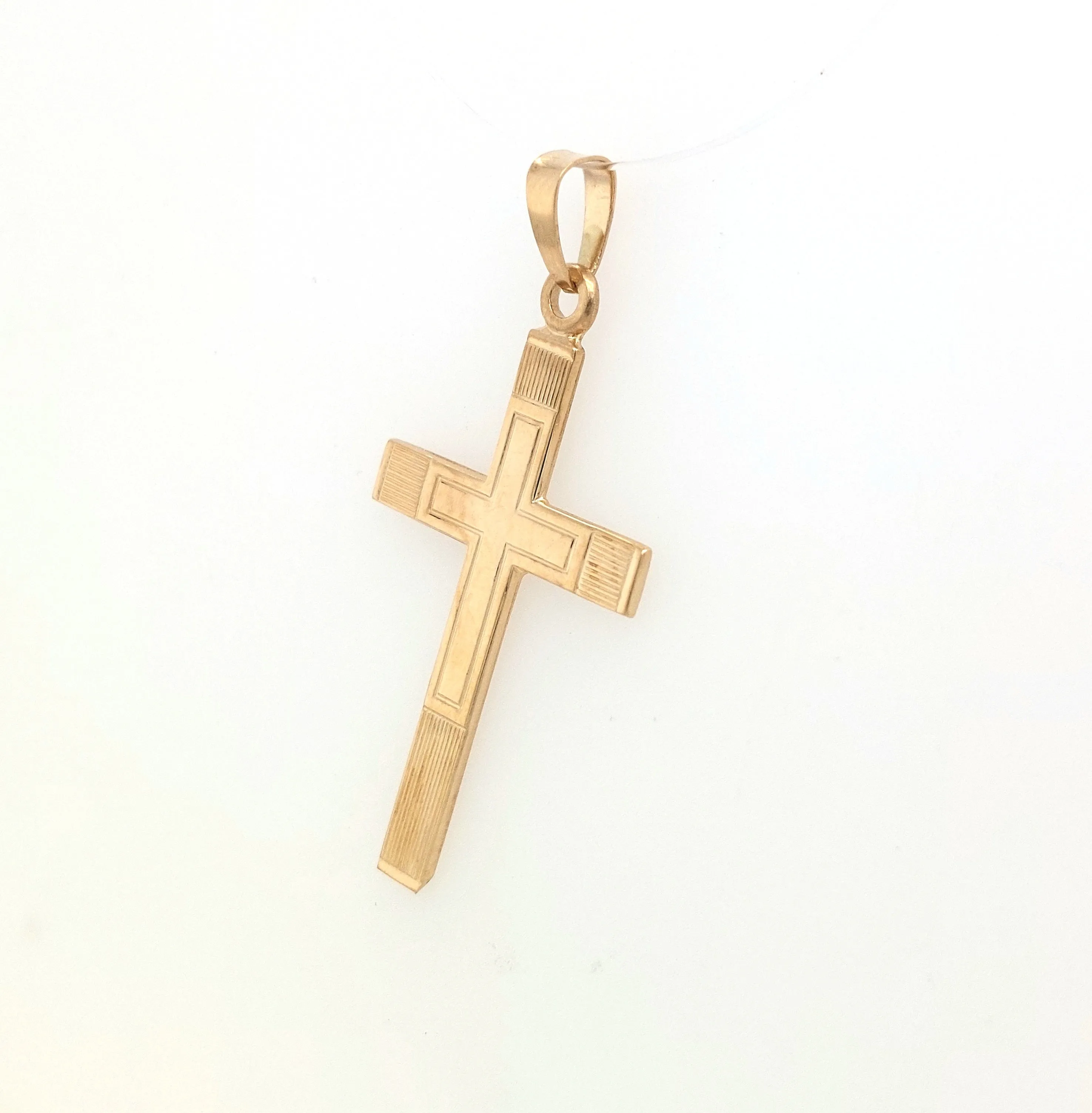 14KY Cross Pendant 1in