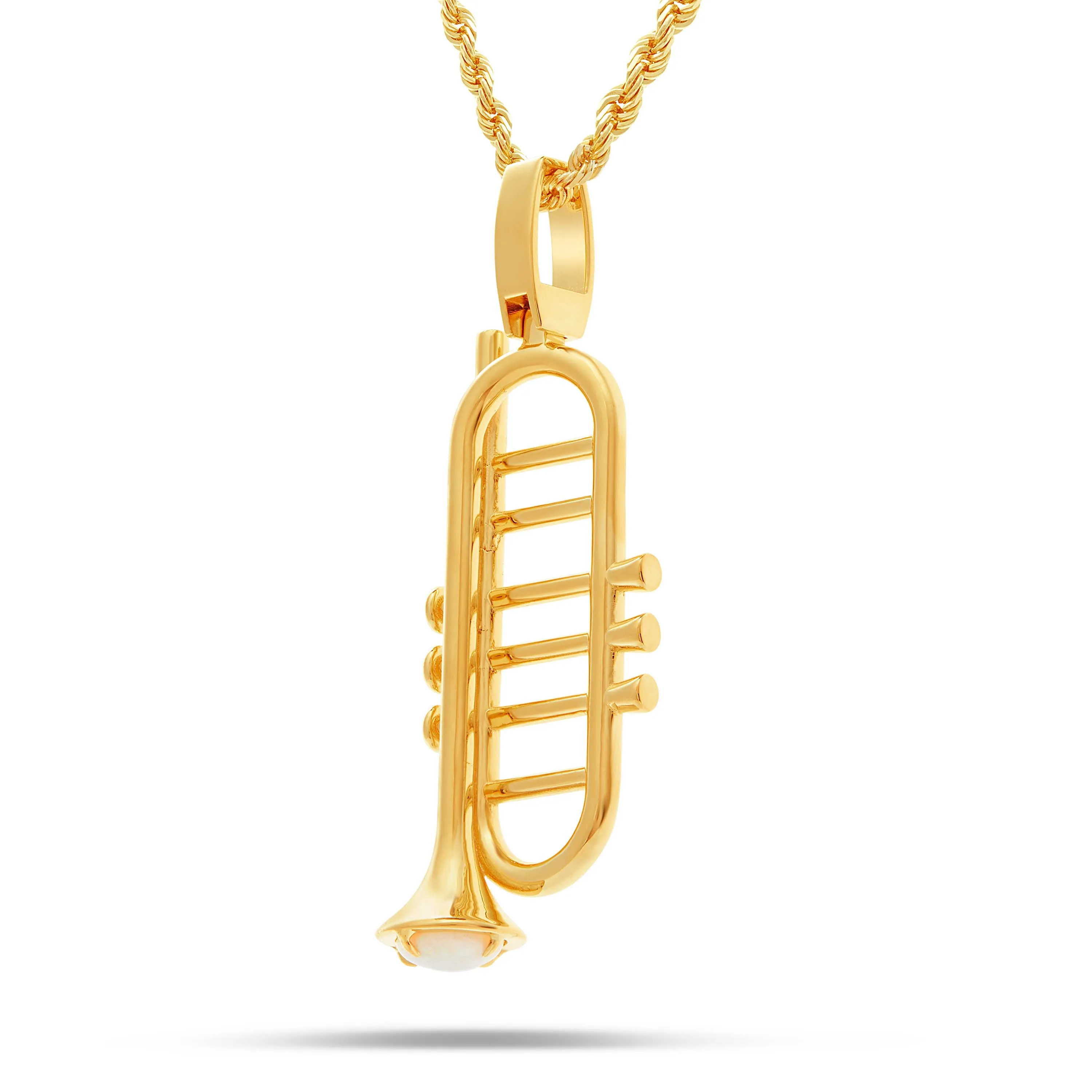 14kYellow Gold Custom Trumpet Pendant