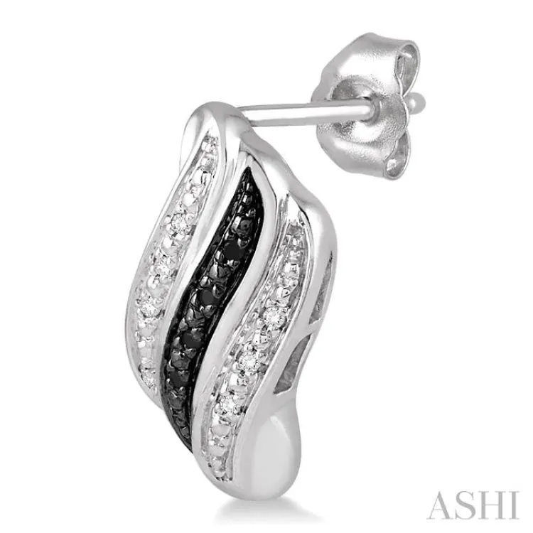 1/6 Ctw White and Black Diamond Fashion Earrings in Sterling Silver