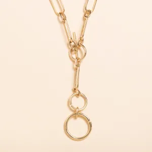 18'' Hollow Gold Link Adjustable Necklace