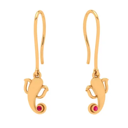 18k Adorable Ganesha Motif Earrings From Online Exclusive