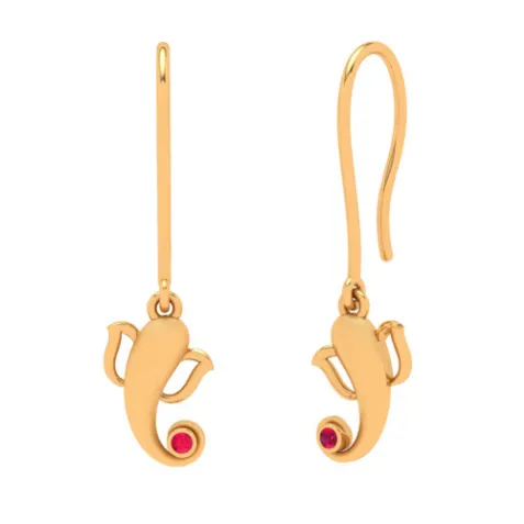 18k Adorable Ganesha Motif Earrings From Online Exclusive