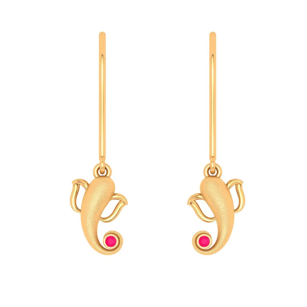 18k Adorable Ganesha Motif Earrings From Online Exclusive