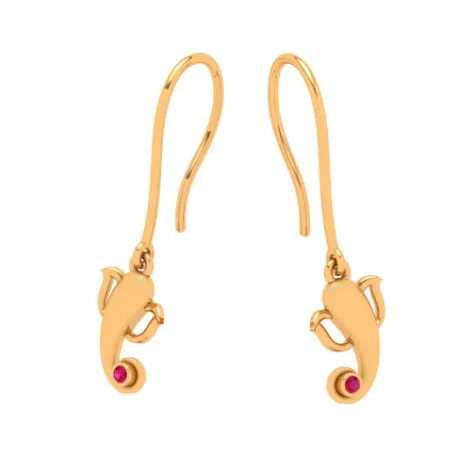 18k Adorable Ganesha Motif Earrings From Online Exclusive