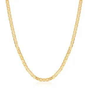 18K Gold Plated 4.5mm Flat Mariner Necklace