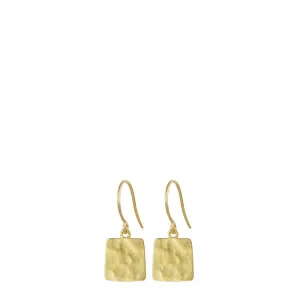 18K Gold Tiny Sequin Square Earrings