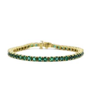 18kt Yellow Gold Emerald Tennis Bracelet