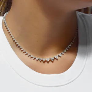 5.00ct Diamond Platinum Graduated Triple Tennis Necklace