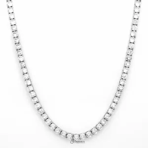 5mm Round Cut C.Z Tennis Necklace