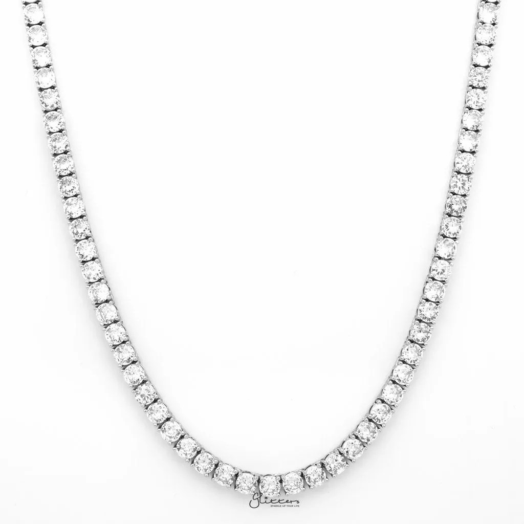 5mm Round Cut C.Z Tennis Necklace