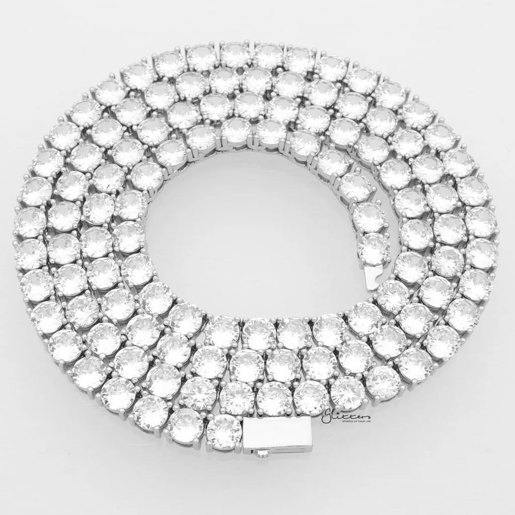 5mm Round Cut C.Z Tennis Necklace