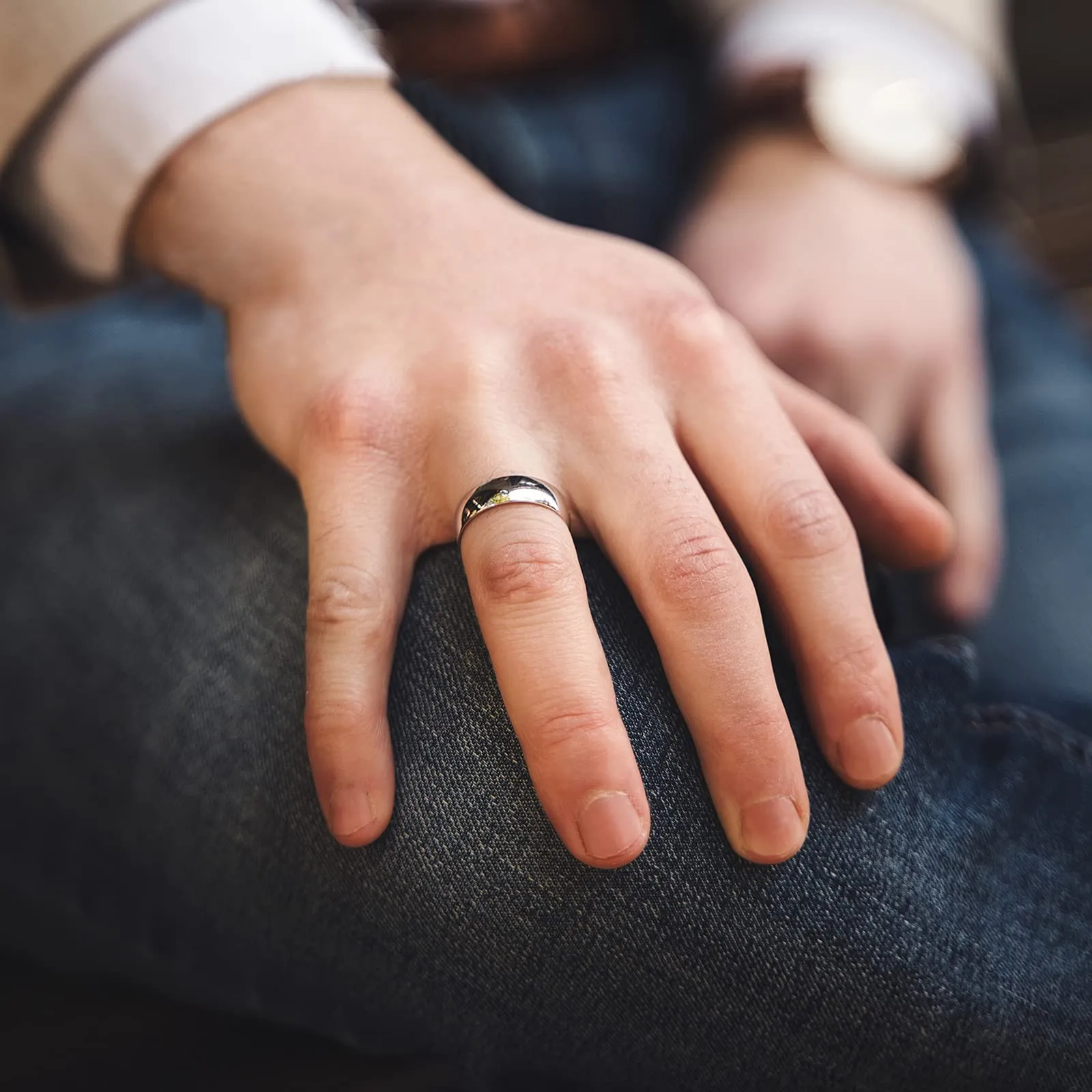 6mm Sterling Silver Men's Pure Dome Wedding Ring