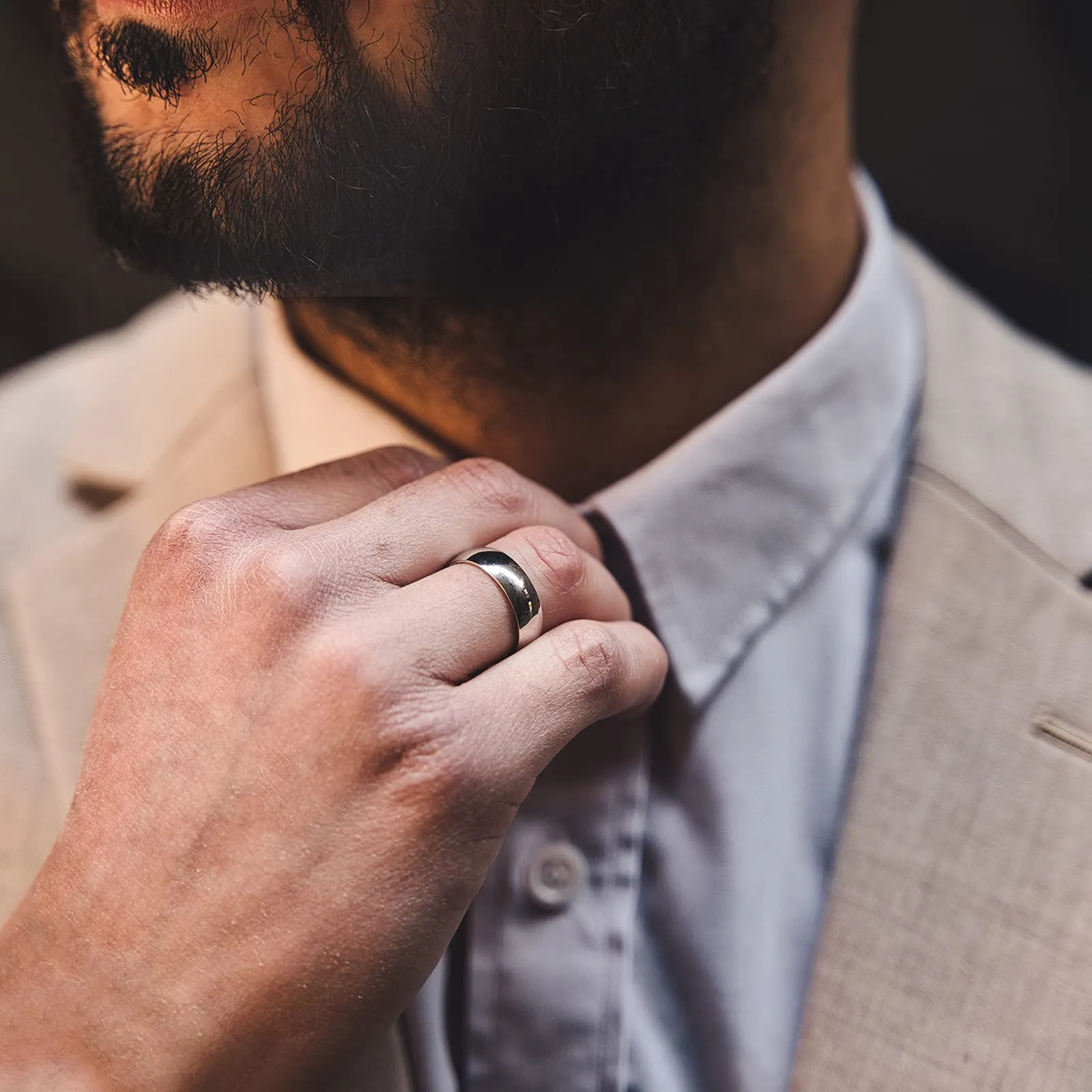 6mm Sterling Silver Men's Pure Dome Wedding Ring