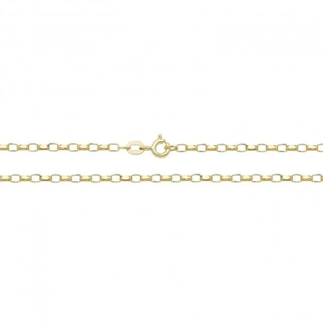 9CT Yellow Gold Faceted Belcher Chain CH380