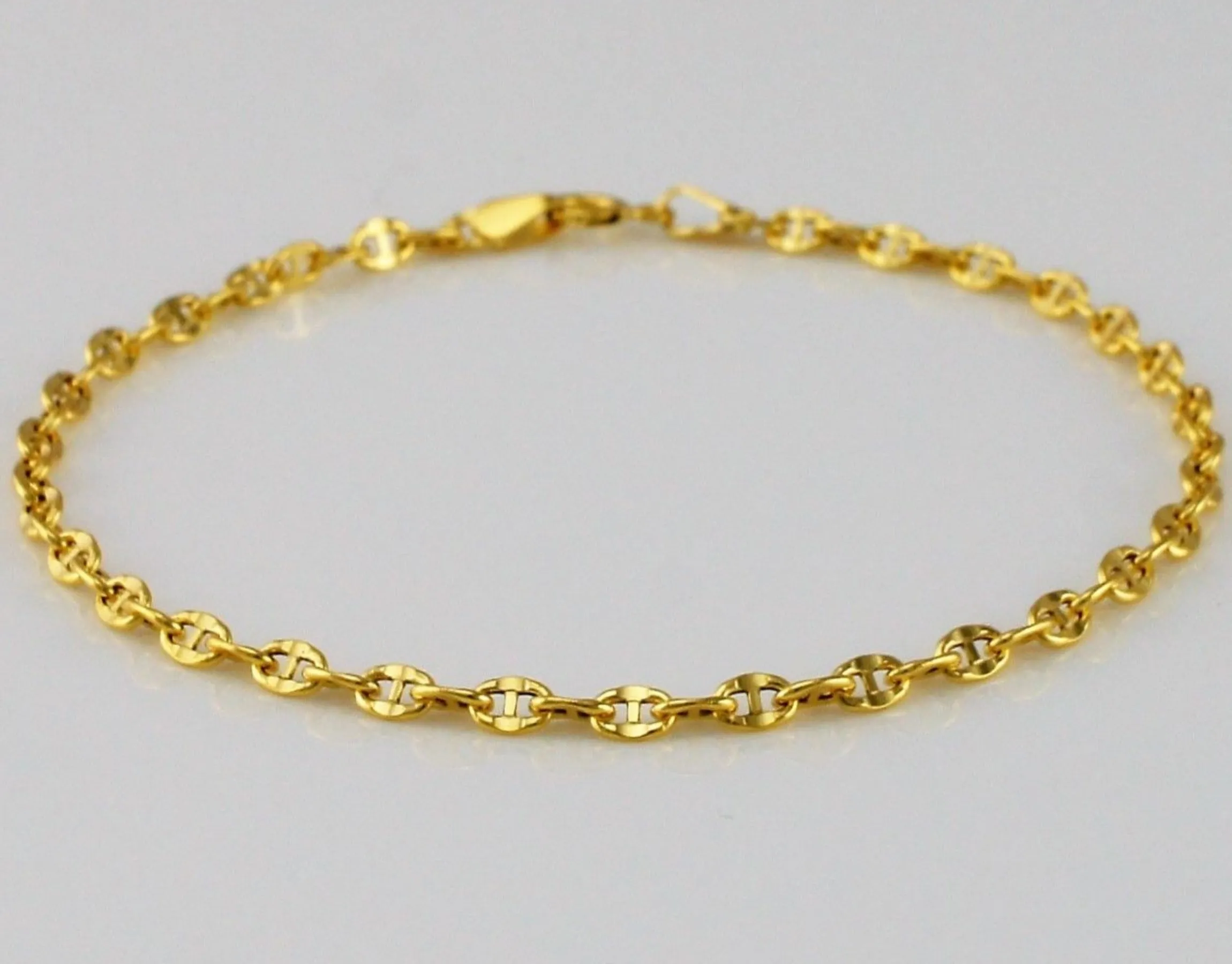 9ct Yellow Gold Mariner Anchor Chain Bracelet